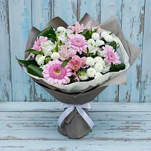Букет цветов из:  Герберы, Альстромерии и Хризантемы в Покровке Воронежской области