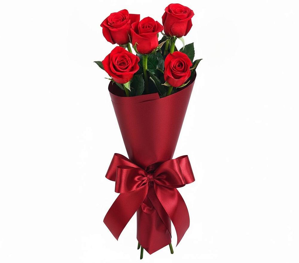 Букет 5 Красных роз Эдлесс Лав в Покровке Воронежской области