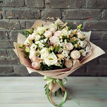 Букет цветов из:  Альстромерии, Розы и Хризантемы в Покровке Воронежской области