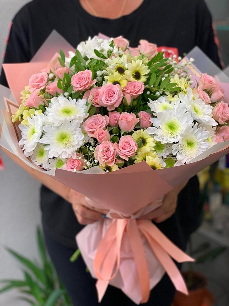 Букет цветов из: Розы и Хризантемы в Покровке Воронежской области