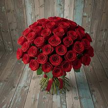 Букет 55 Красных роз Фридом #REPLACE_PRED# Покровке Воронежской области