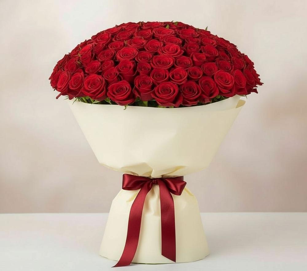 Букет 101 Красная роза Милано в Покровке Воронежской области