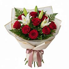 Букет цветов из:  Лилии и Розы #REPLACE_PRED# Покровке Воронежской области