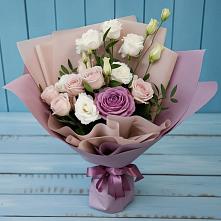 Букет цветов из:  Розы и Лизиантусы в Покровке Воронежской области