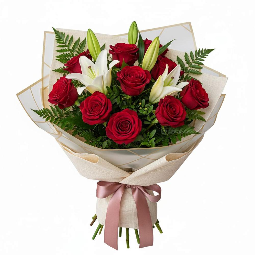 Букет цветов из: Лилии и Розы в Покровке Воронежской области