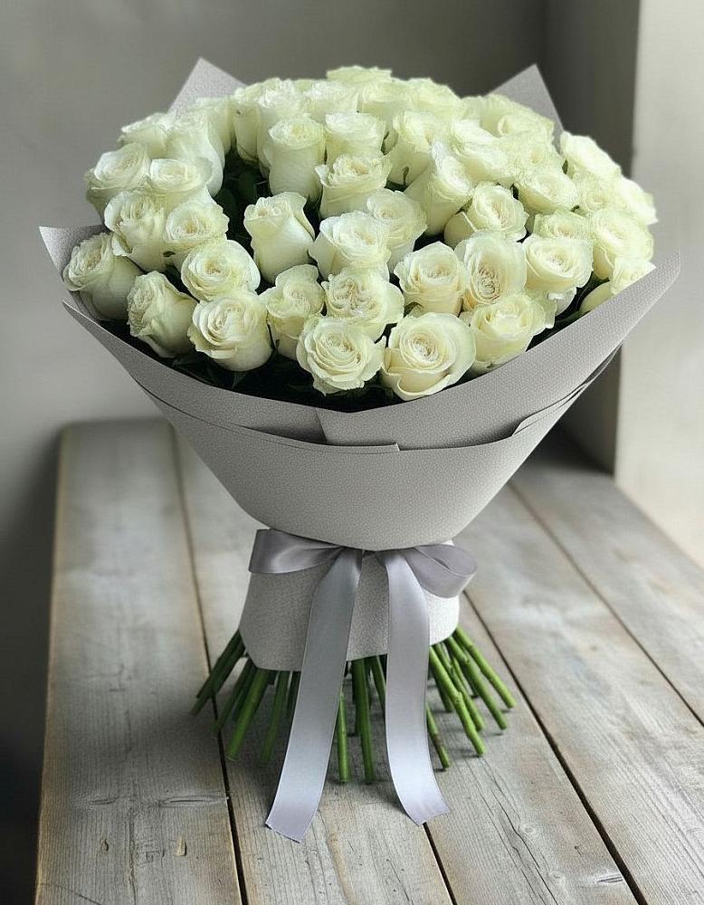 Букет 35 Белых роз в Покровке Воронежской области