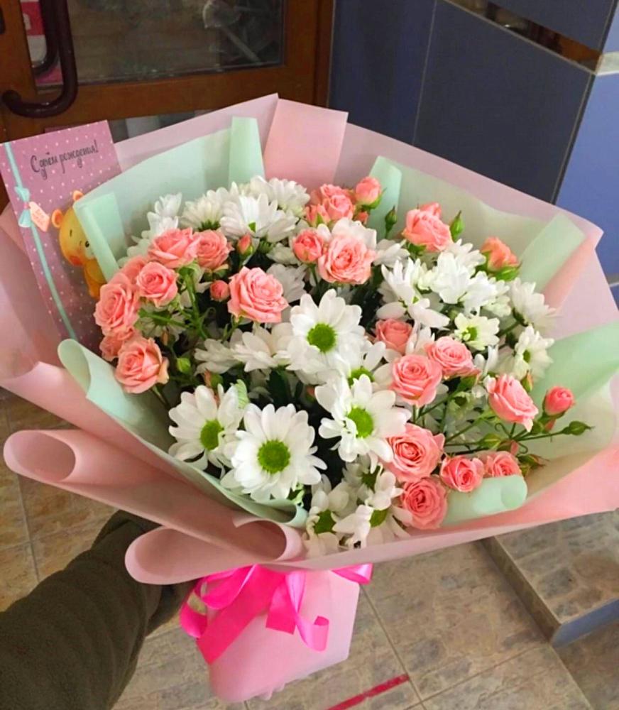 Букет цветов из: Розы и Хризантемы в Покровке Воронежской области
