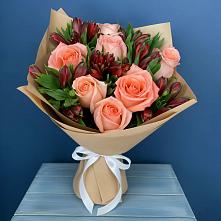 Букет цветов из:  Розы и Альстромерии в Покровке Воронежской области