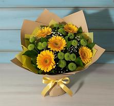Букет цветов из:  Герберы и Хризантемы в Покровке Воронежской области