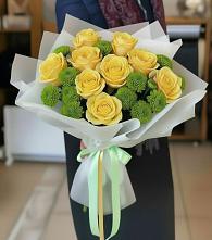 Букет цветов из:  Хризантемы и Розы в Покровке Воронежской области