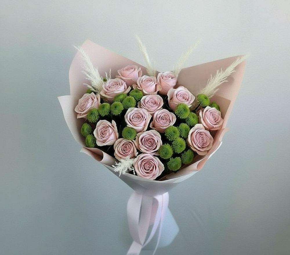 Букет цветов из: Розы и Хризантемы в Покровке Воронежской области
