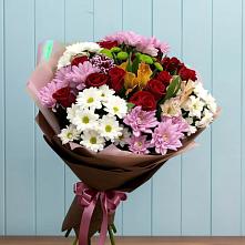 Букет цветов из:  Розы, Хризантемы и Альстромерии #REPLACE_PRED# Покровке Воронежской области