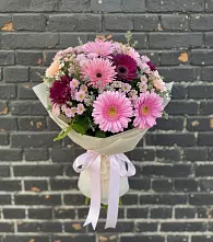 Букет цветов из:  Герберы и Хризантемы #REPLACE_PRED# Покровке Воронежской области