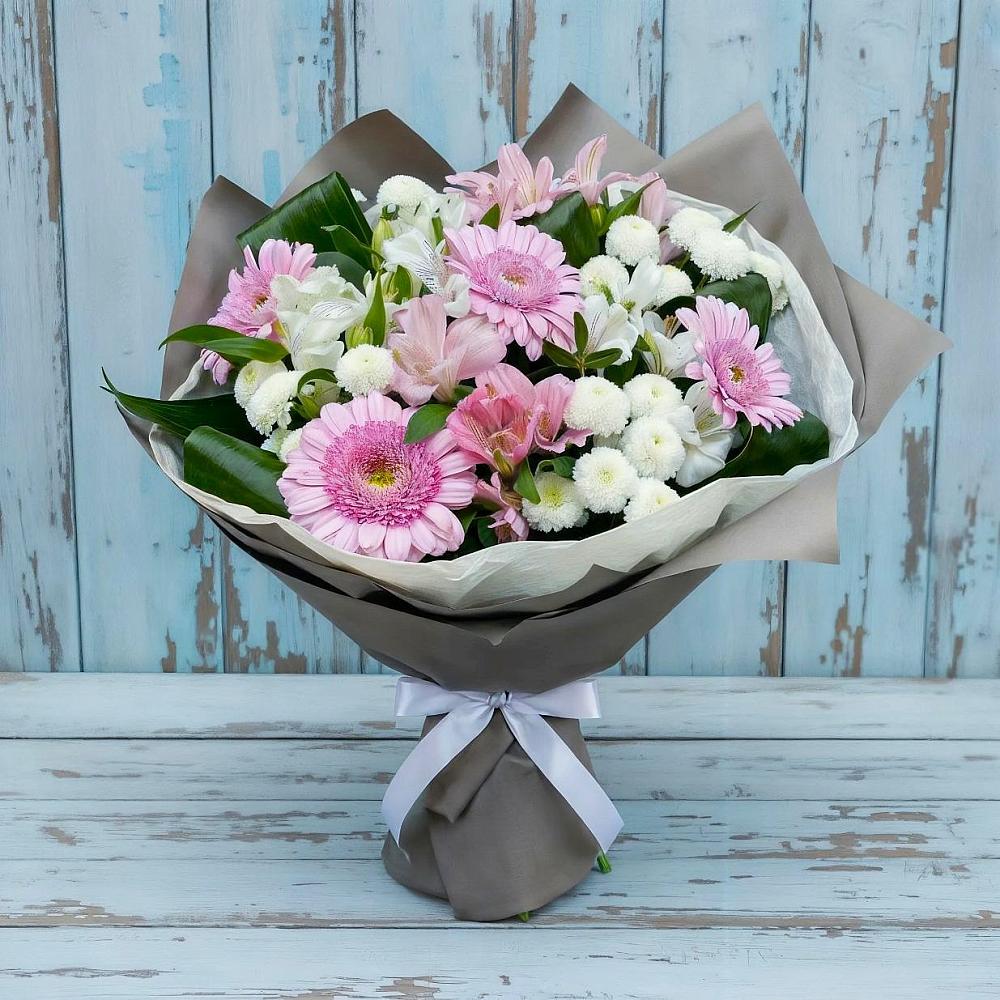 Букет цветов из: Герберы, Альстромерии и Хризантемы в Покровке Воронежской области