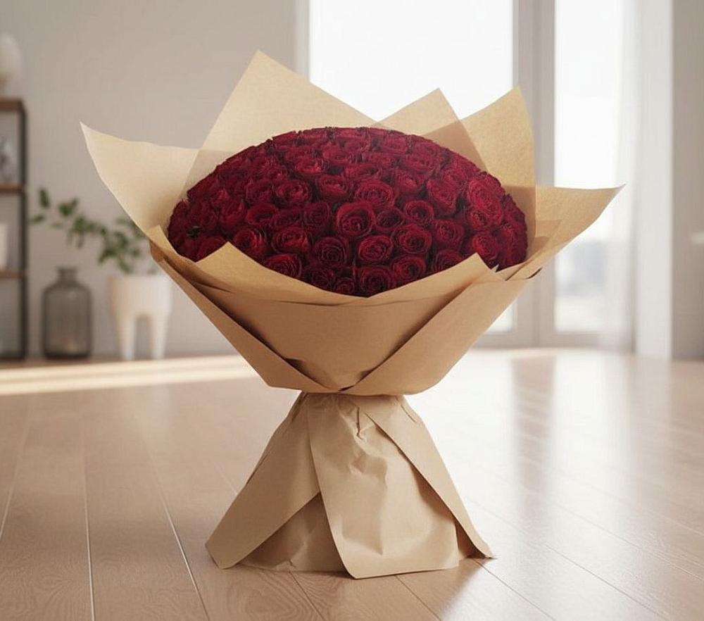 Букет 101 Красная роза в Покровке Воронежской области