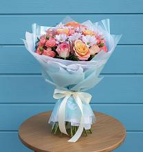 Букет цветов из:  Хризантемы и Розы #REPLACE_PRED# Покровке Воронежской области