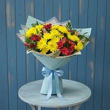 Букет цветов из:  Альстромерии и Хризантемы в Покровке Воронежской области