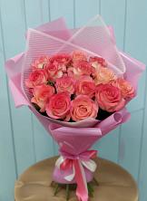 Букет 15 Розовых роз Равель в Покровке Воронежской области