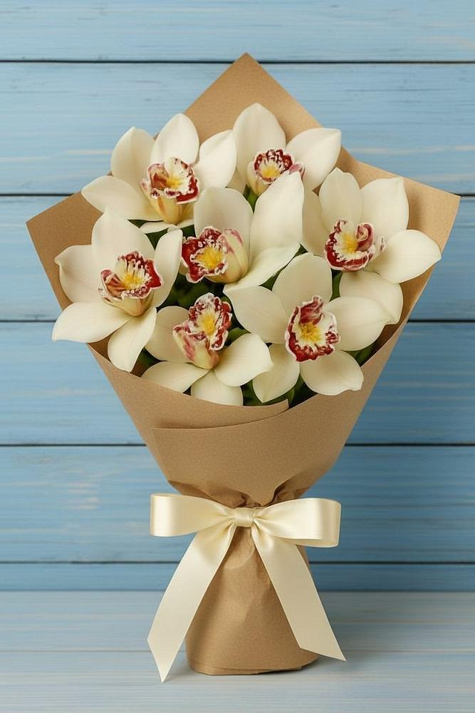 Букет цветов из: Орхидеи и Розы в Покровке Воронежской области