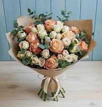 Букет цветов из:  Альстромерии и Розы в Покровке Воронежской области